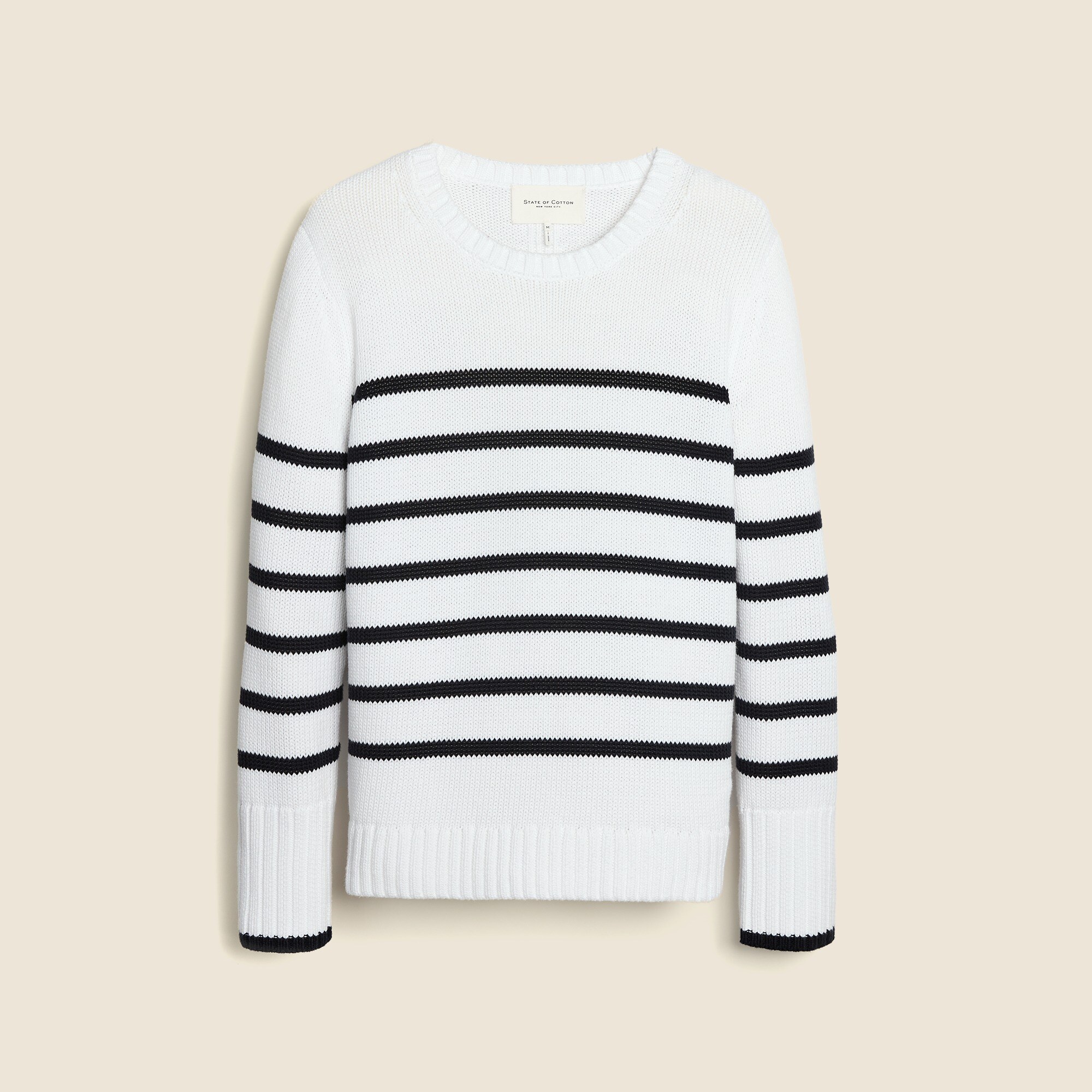 womens State of Cotton NYC Addison striped crewneck sweater